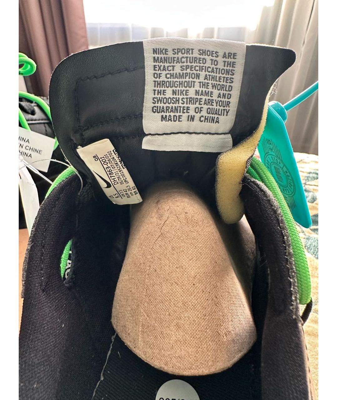NIKE X OFF-WHITE Черные низкие кроссовки / кеды, фото 5