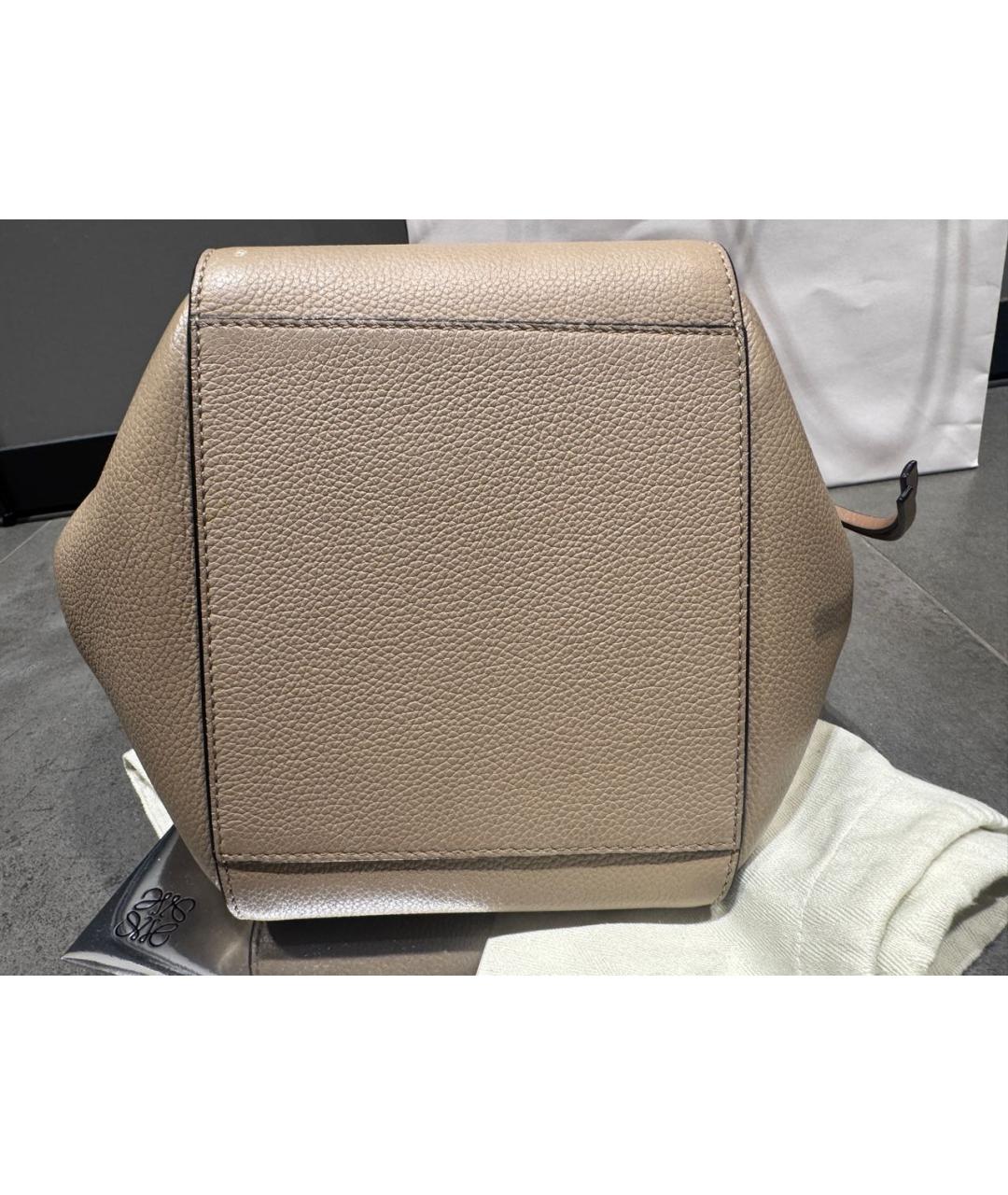 LOEWE Бежевая кожаная сумка тоут, фото 3