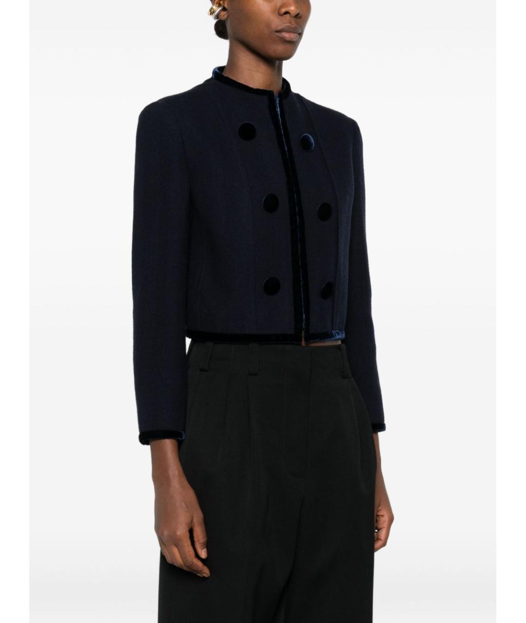 EMPORIO ARMANI Синий шерстяной жакет/пиджак, фото 4