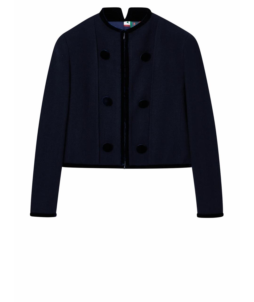 EMPORIO ARMANI Синий шерстяной жакет/пиджак, фото 1