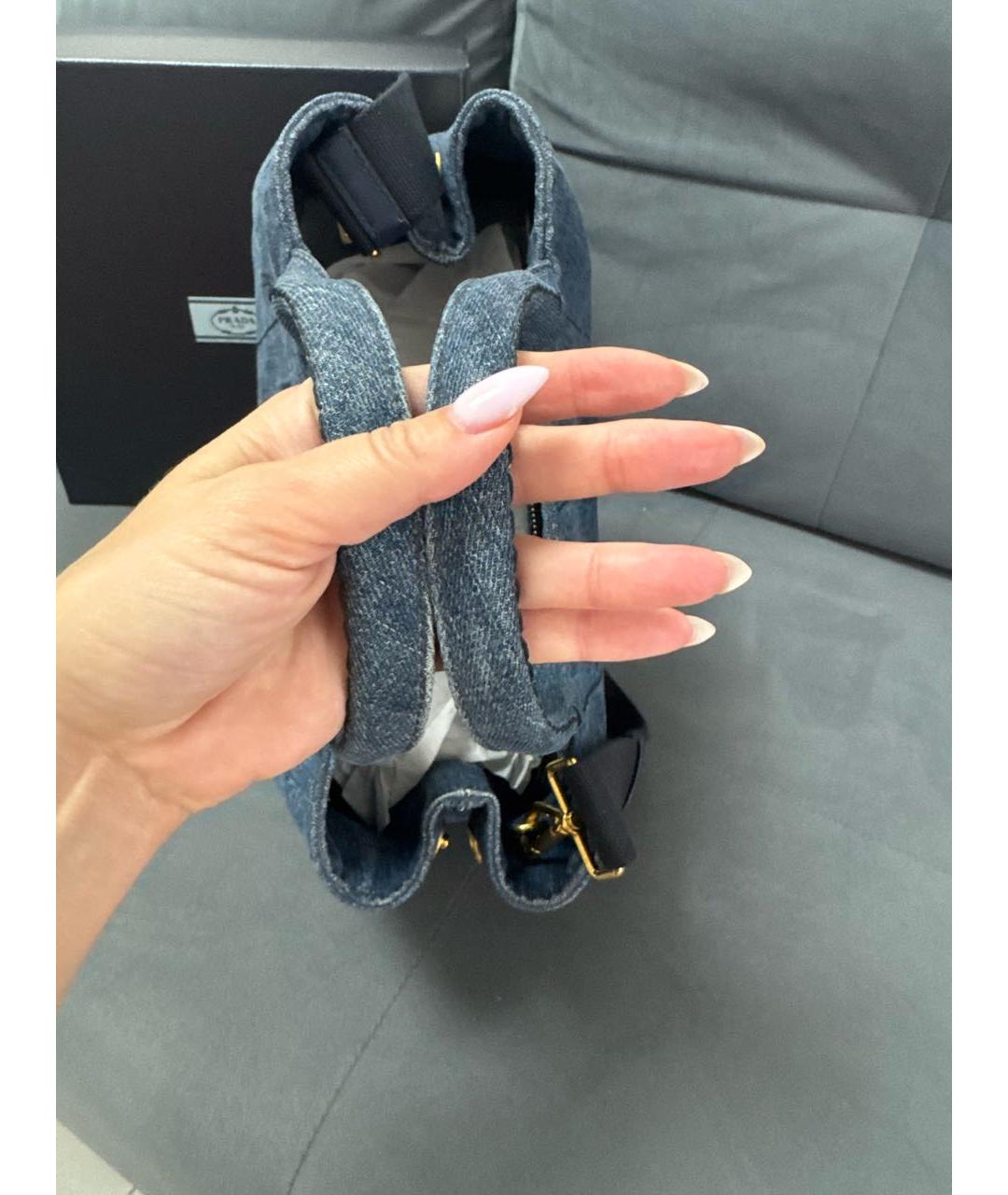 PRADA Темно-синяя деним сумка через плечо, фото 4