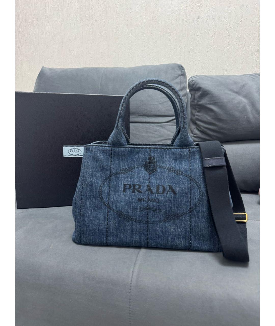 PRADA Темно-синяя деним сумка через плечо, фото 7