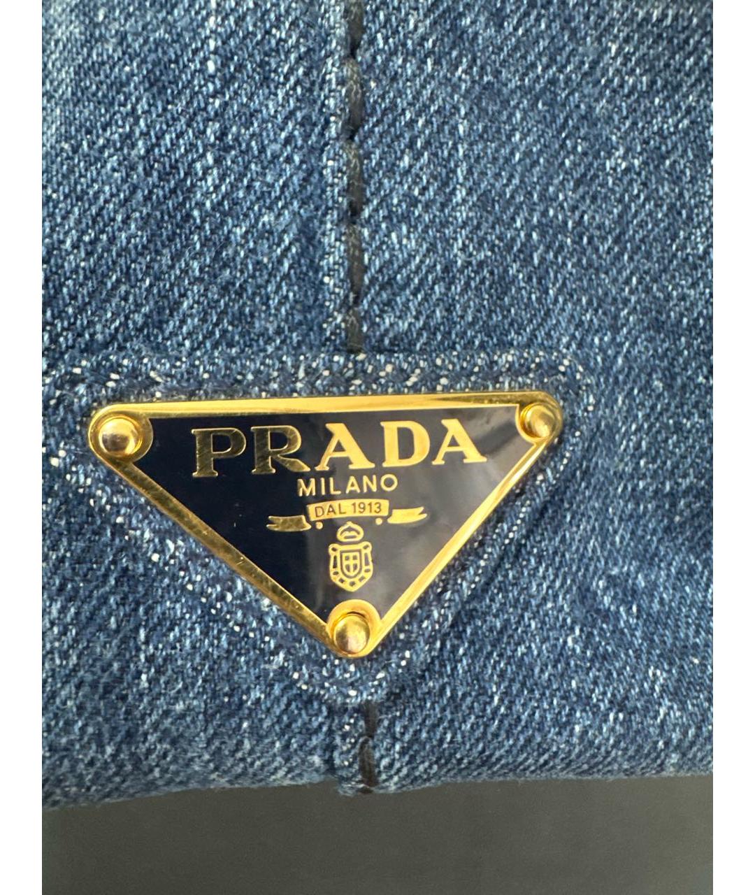PRADA Темно-синяя деним сумка через плечо, фото 6