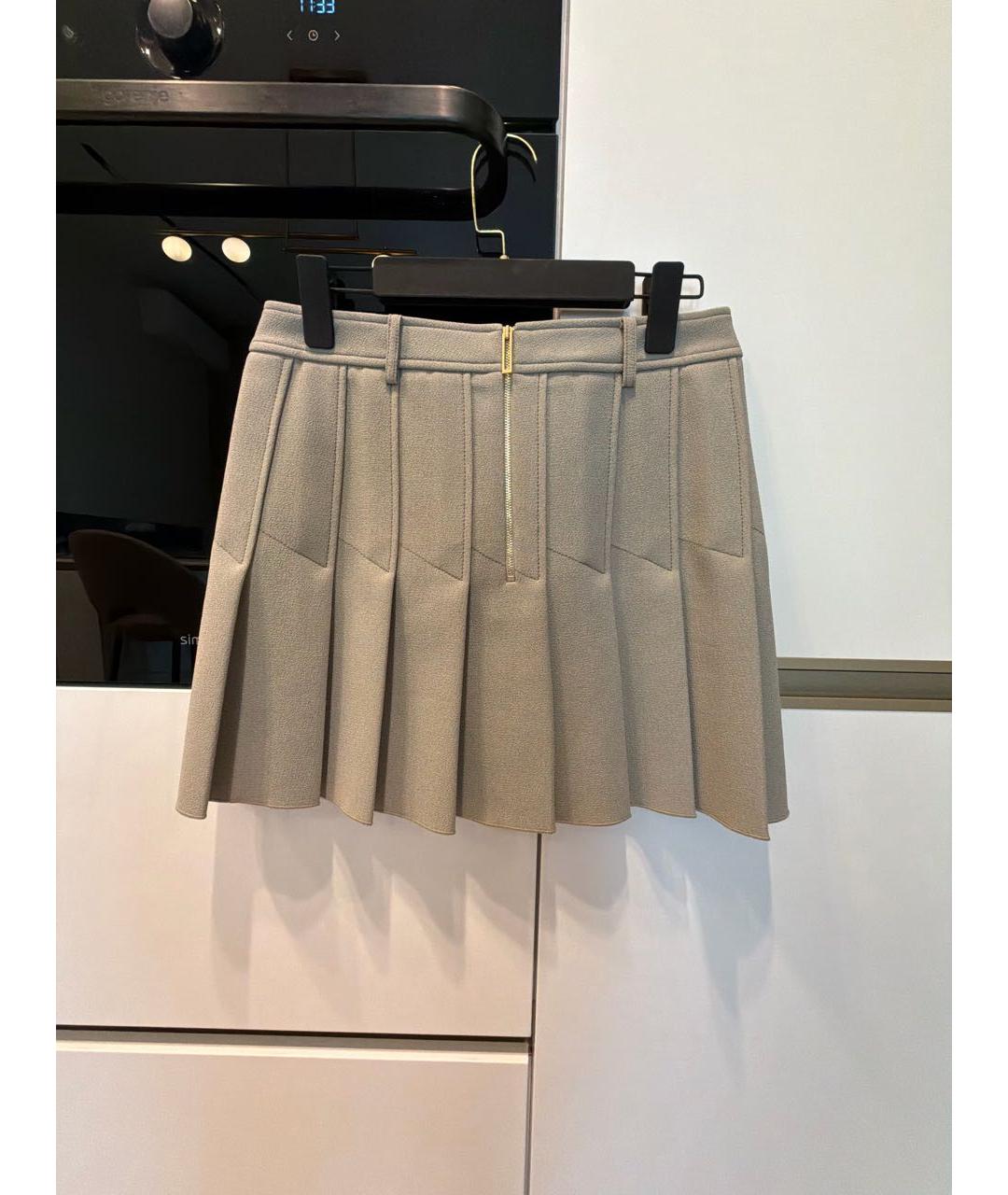 DION LEE Хаки полиэстеровая юбка мини, фото 2
