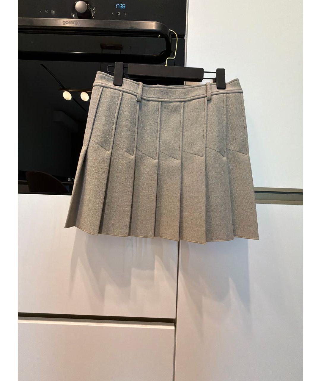 DION LEE Хаки полиэстеровая юбка мини, фото 5