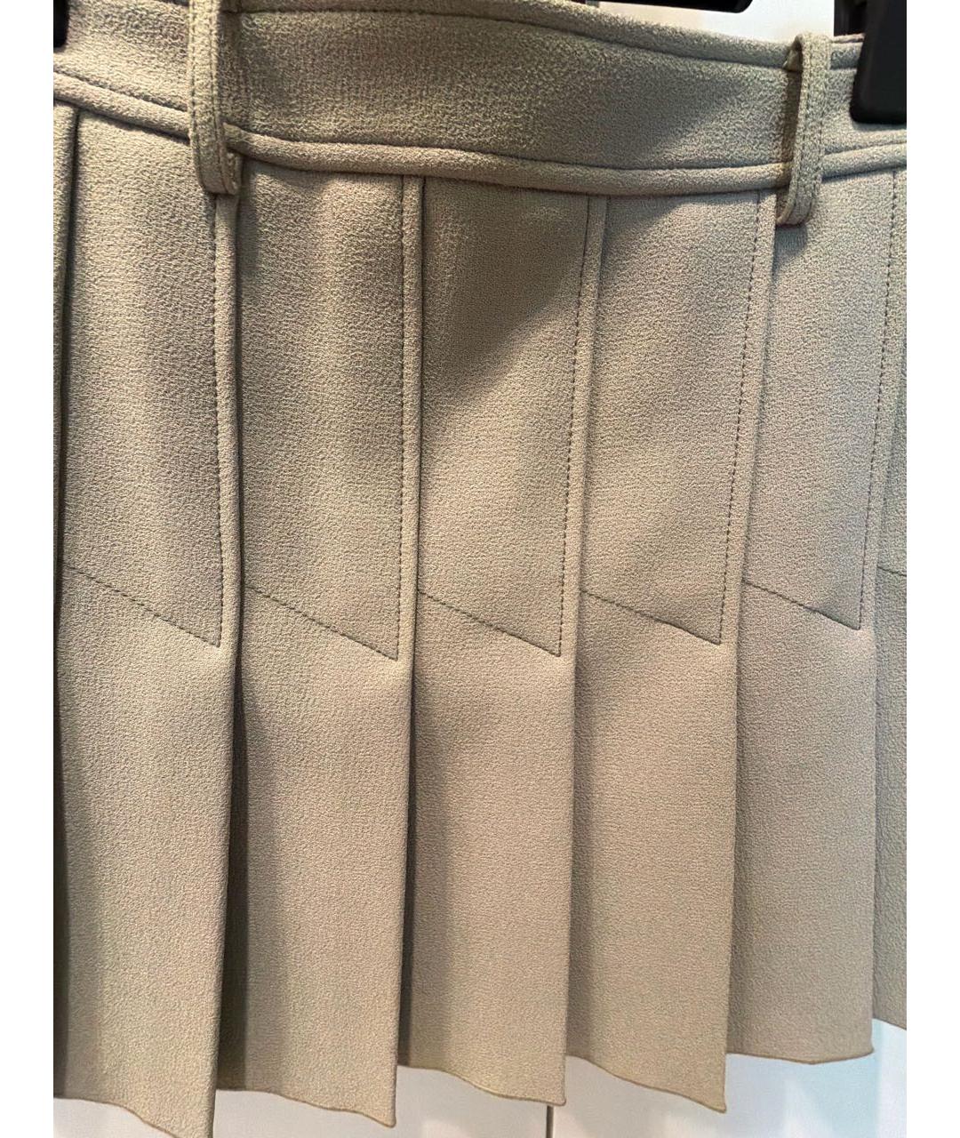 DION LEE Хаки полиэстеровая юбка мини, фото 4