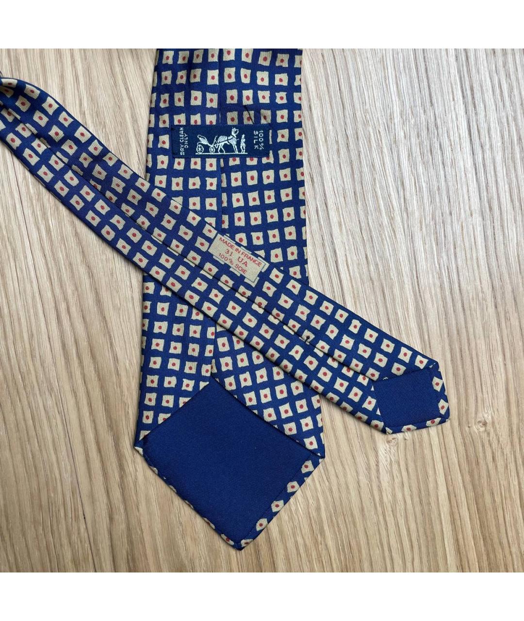 HERMES Синий шелковый галстук, фото 4