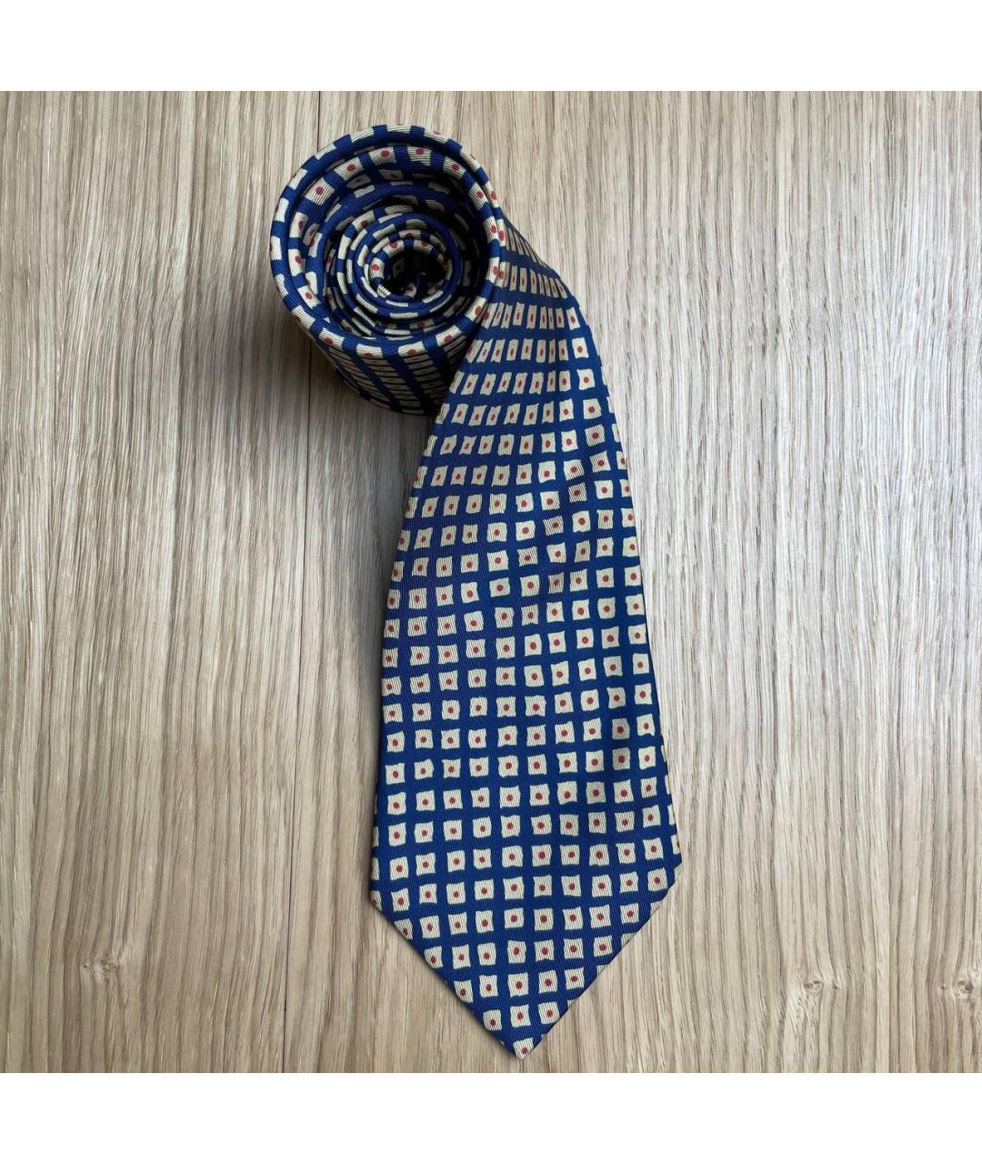 HERMES Синий шелковый галстук, фото 5