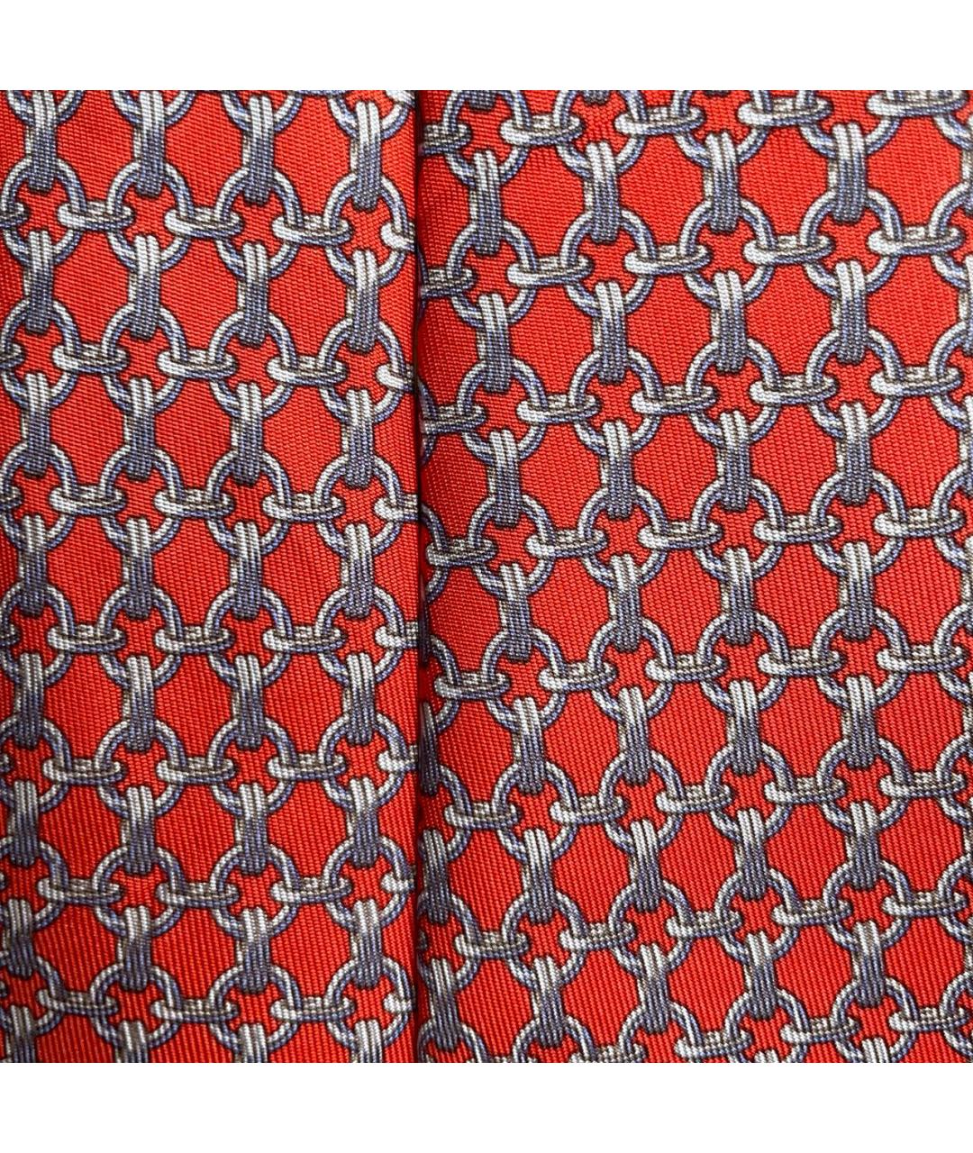 HERMES Красный шелковый галстук, фото 2