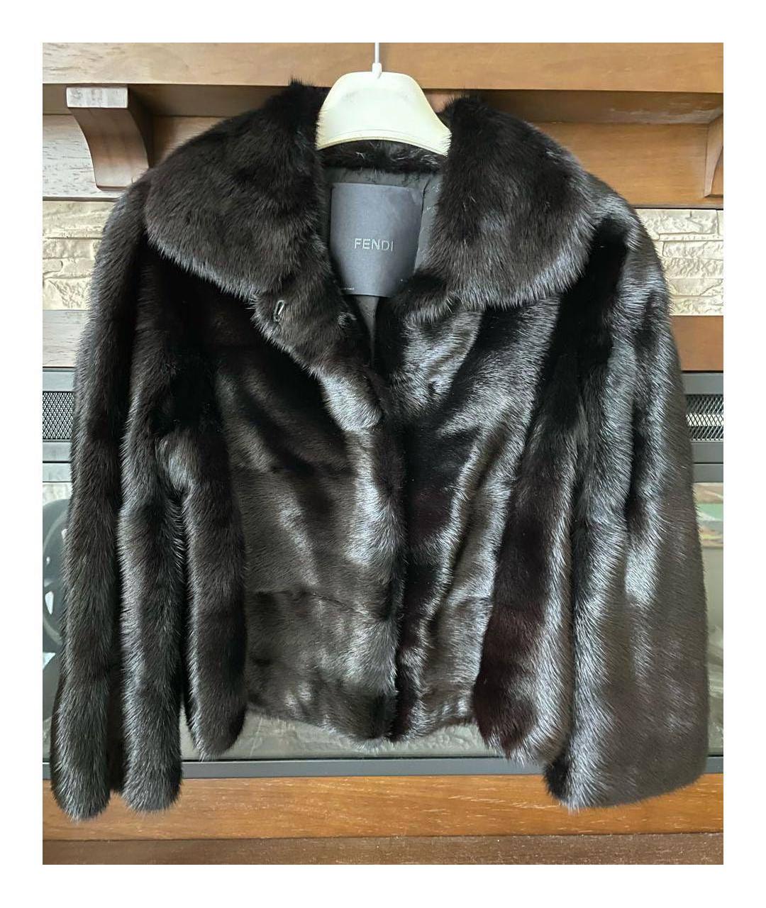 FENDI Черная кожаная шуба, фото 4