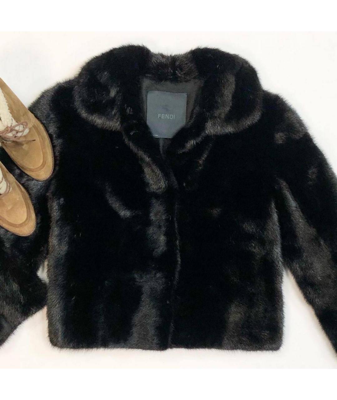 FENDI Черная кожаная шуба, фото 3