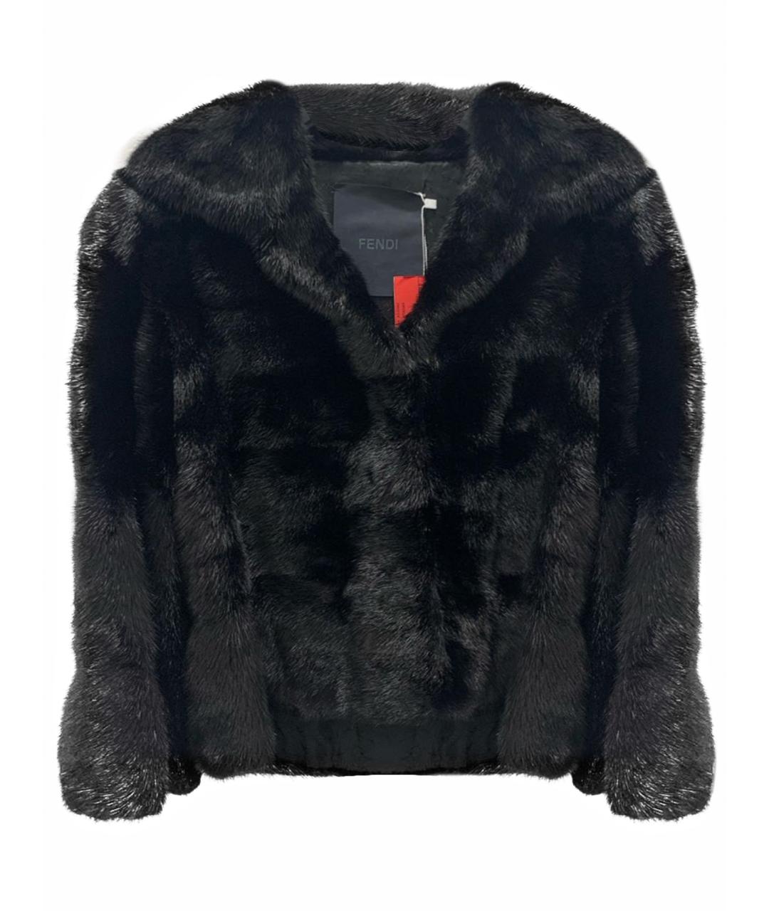 FENDI Черная кожаная шуба, фото 1