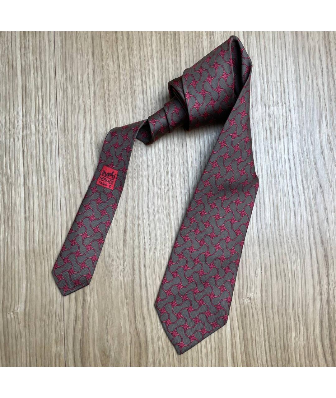 HERMES Зеленый шелковый галстук, фото 3