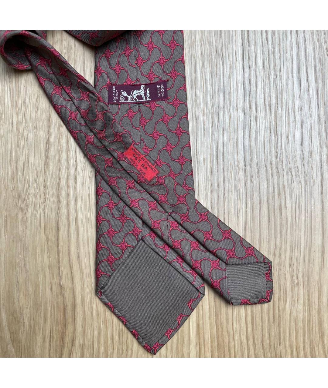 HERMES Зеленый шелковый галстук, фото 4