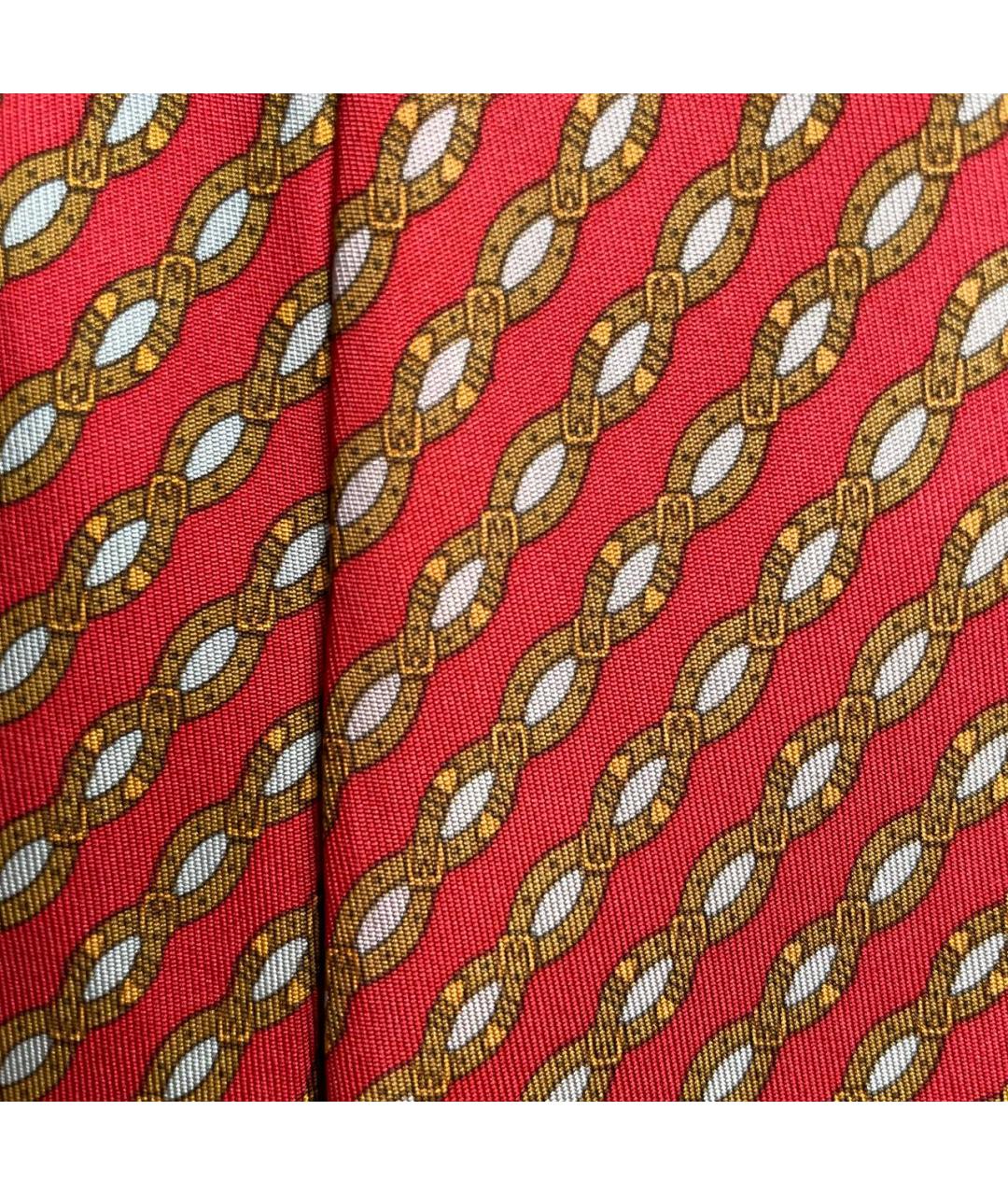 HERMES Красный шелковый галстук, фото 2