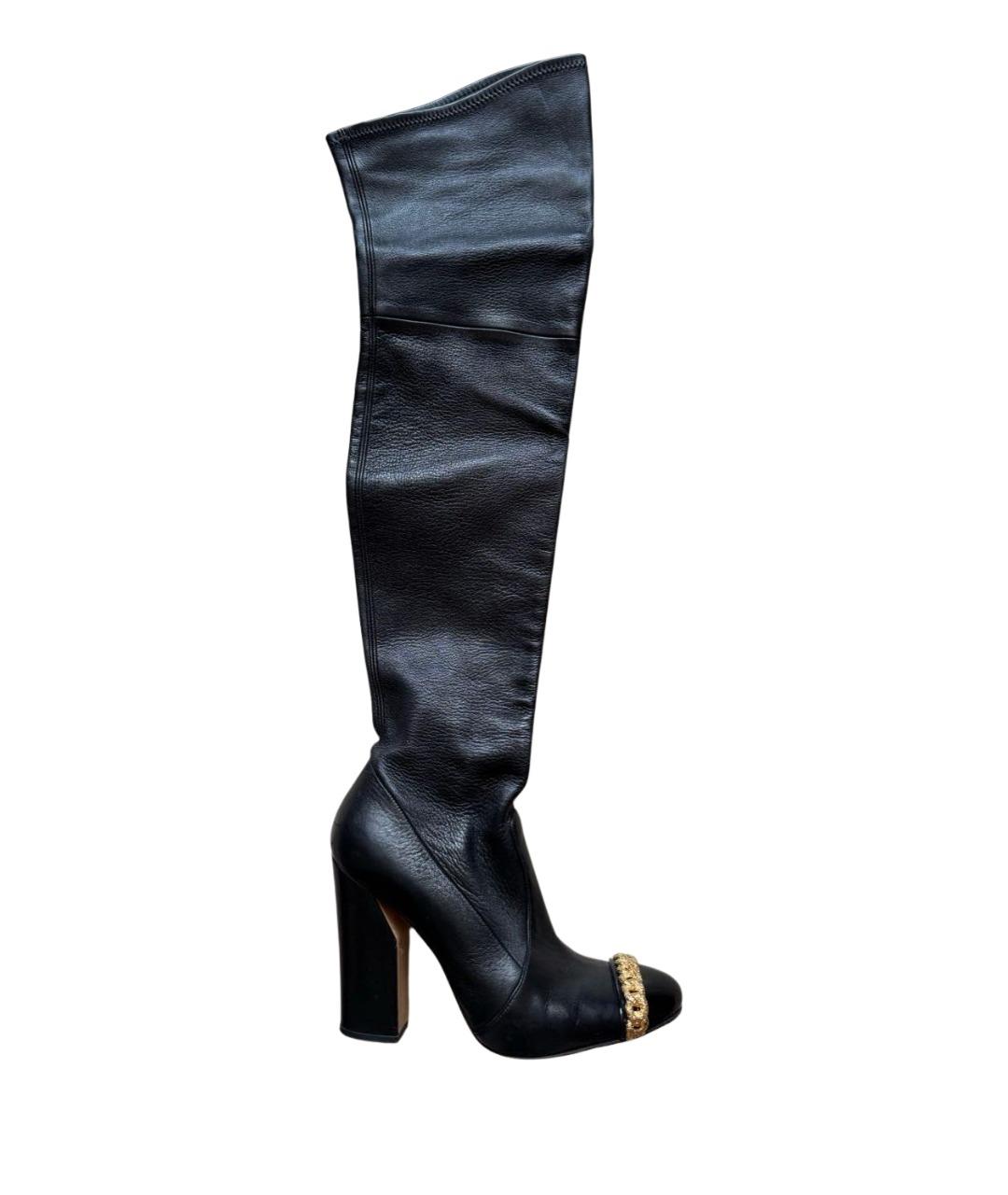CASADEI Черные кожаные ботфорты, фото 1
