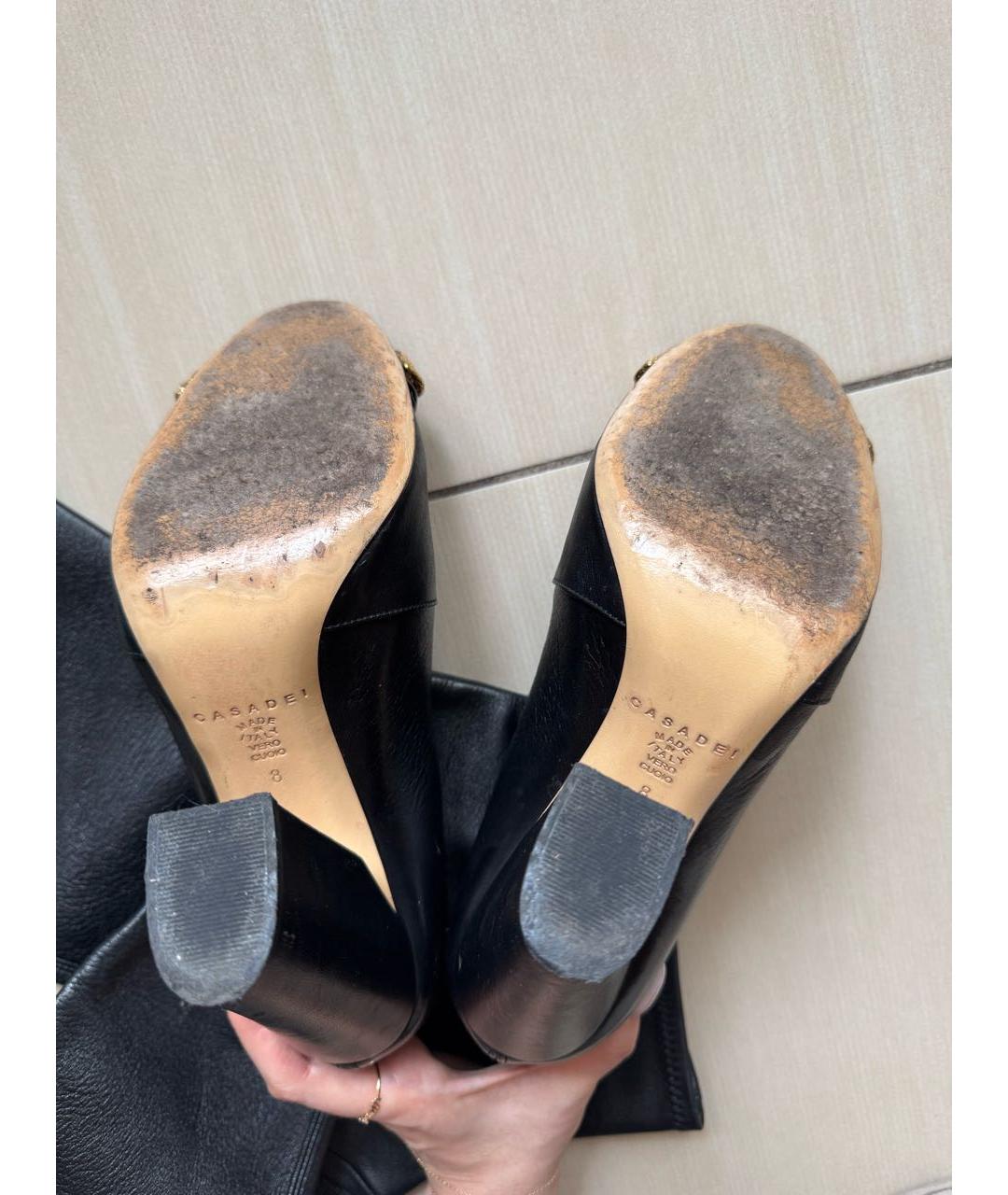 CASADEI Черные кожаные ботфорты, фото 7