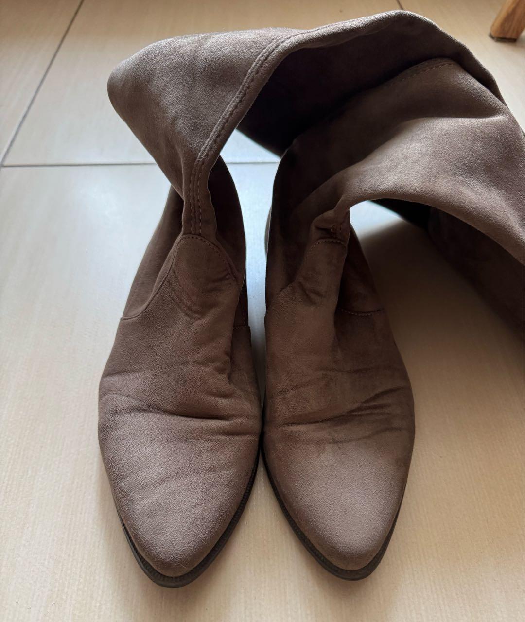 STUART WEITZMAN Коричневые замшевые ботфорты, фото 2