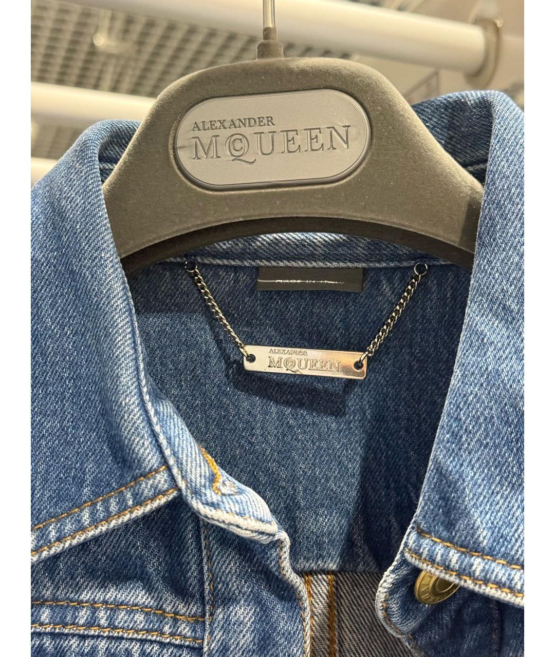 ALEXANDER MCQUEEN Синяя деним куртка, фото 3