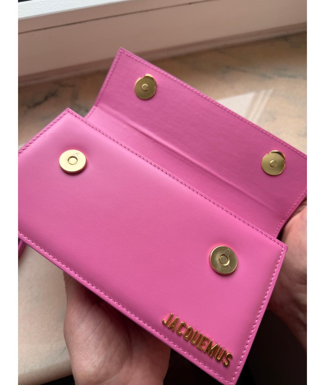 JACQUEMUS Фуксия кожаная сумка через плечо, фото 6
