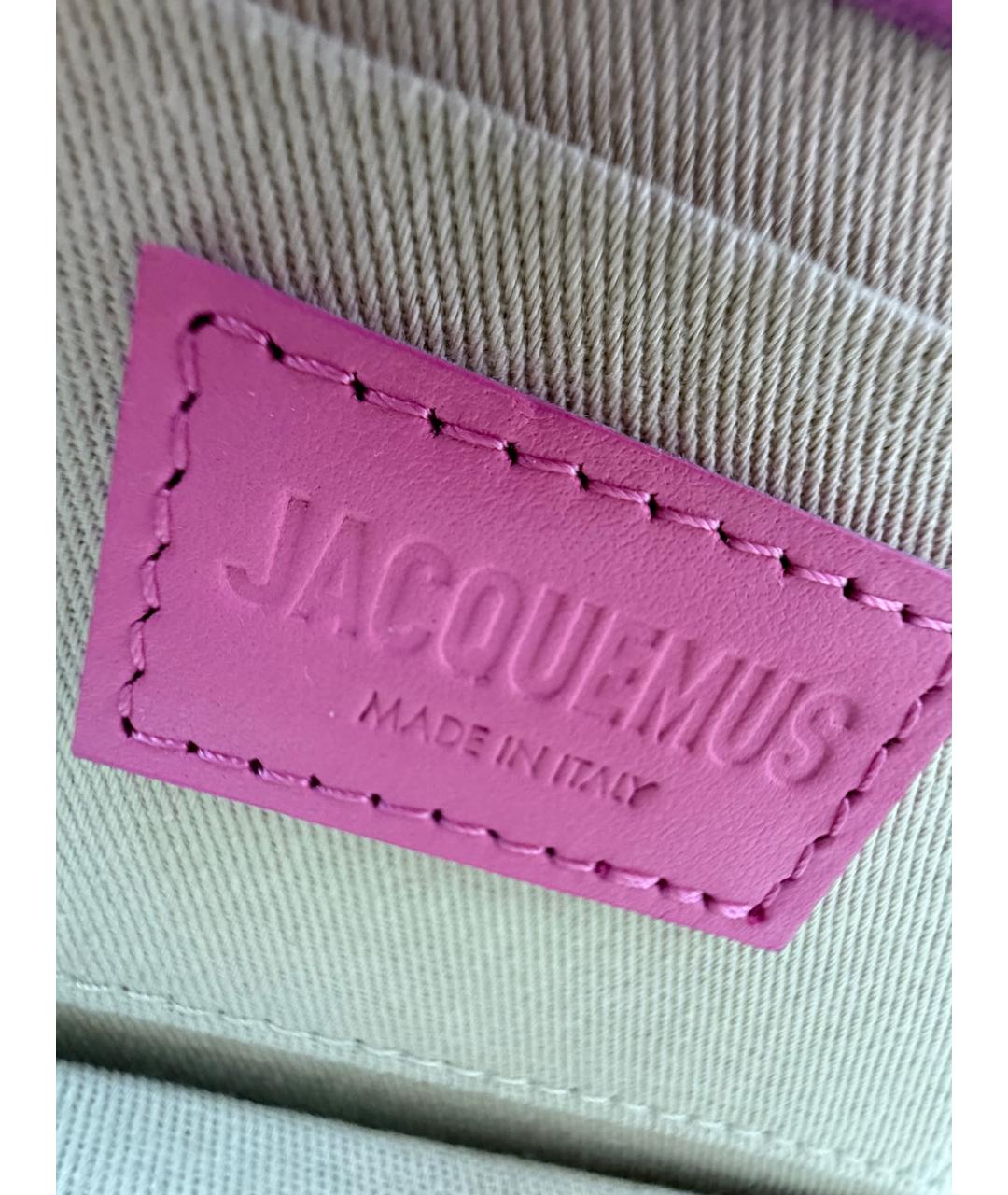 JACQUEMUS Фуксия кожаная сумка через плечо, фото 8