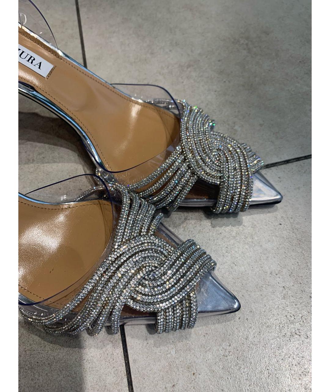 AQUAZZURA Кожаные босоножки, фото 5