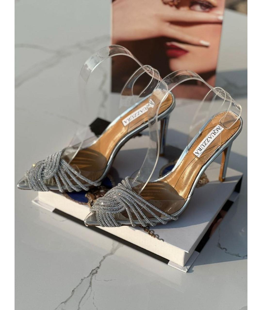 AQUAZZURA Кожаные босоножки, фото 4