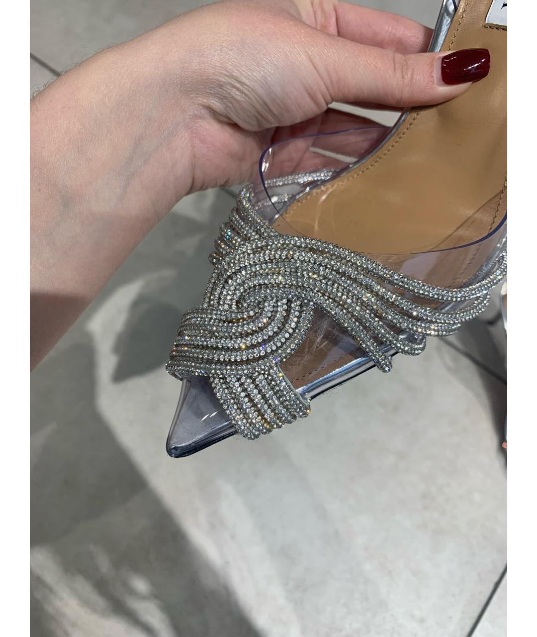 AQUAZZURA Кожаные босоножки, фото 6