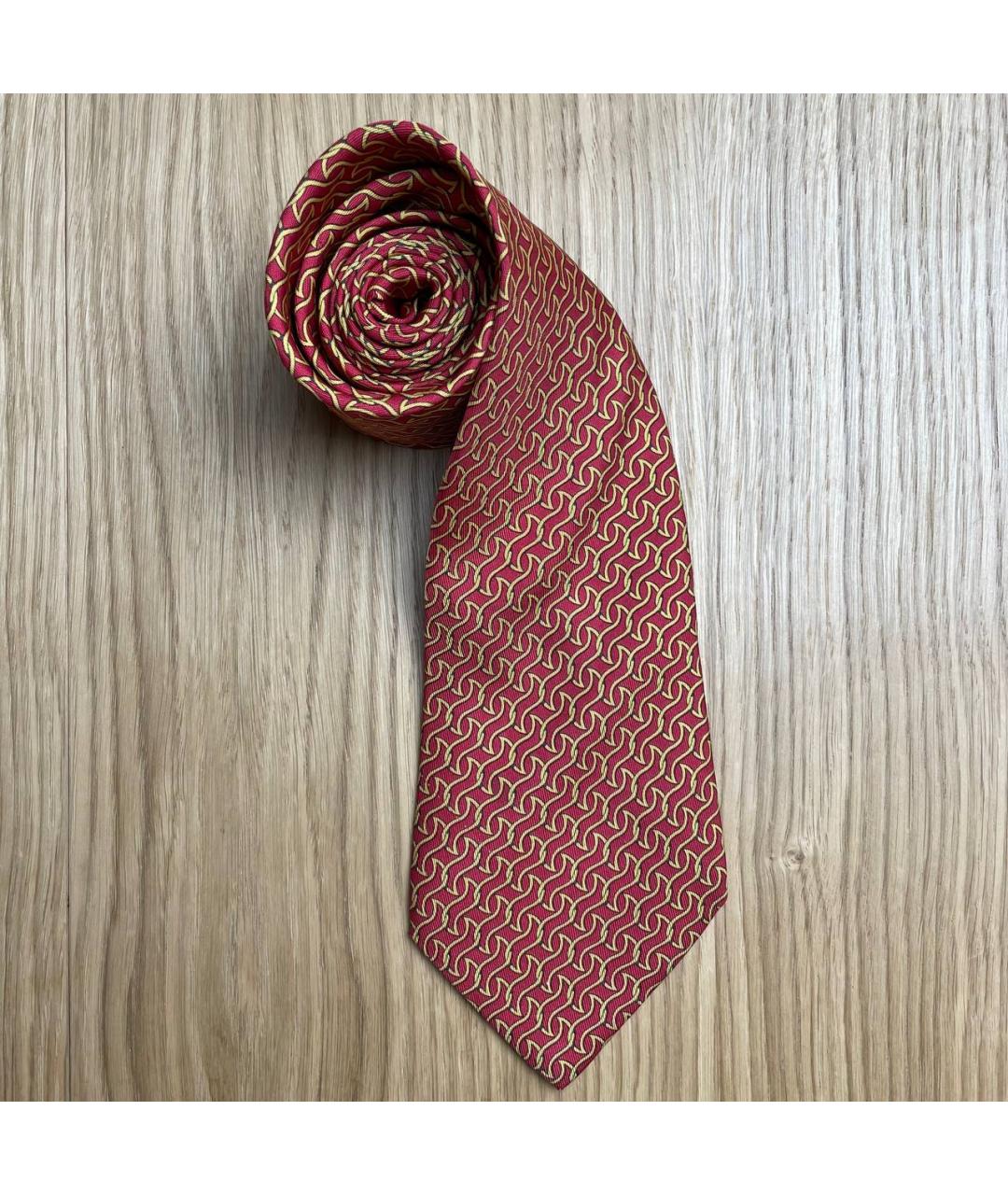 HERMES Красный шелковый галстук, фото 5