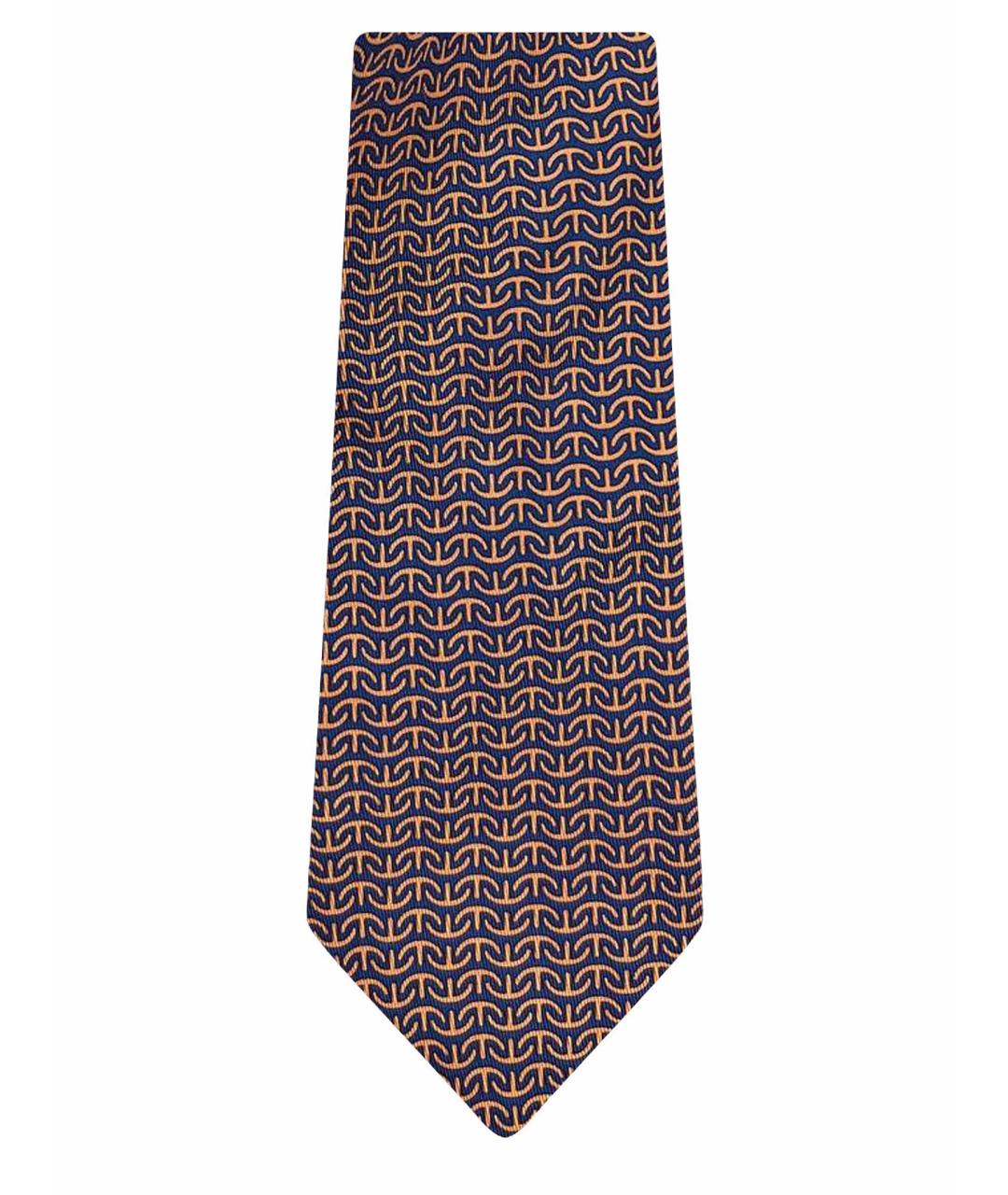 HERMES Синий шелковый галстук, фото 1