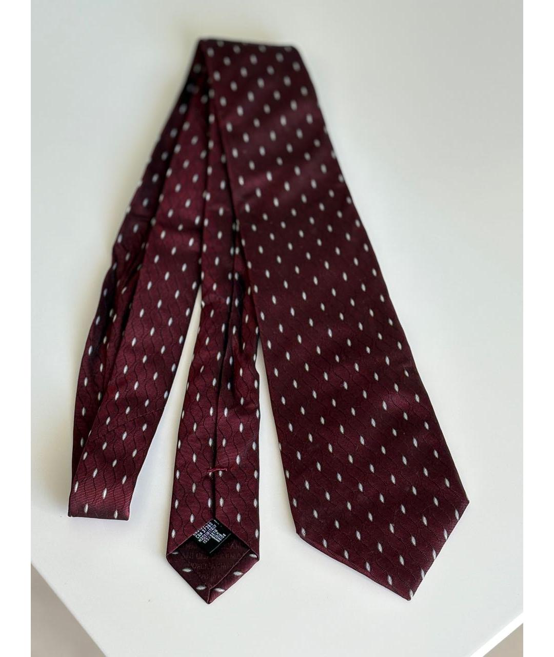 GIORGIO ARMANI Бордовый шелковый галстук, фото 7