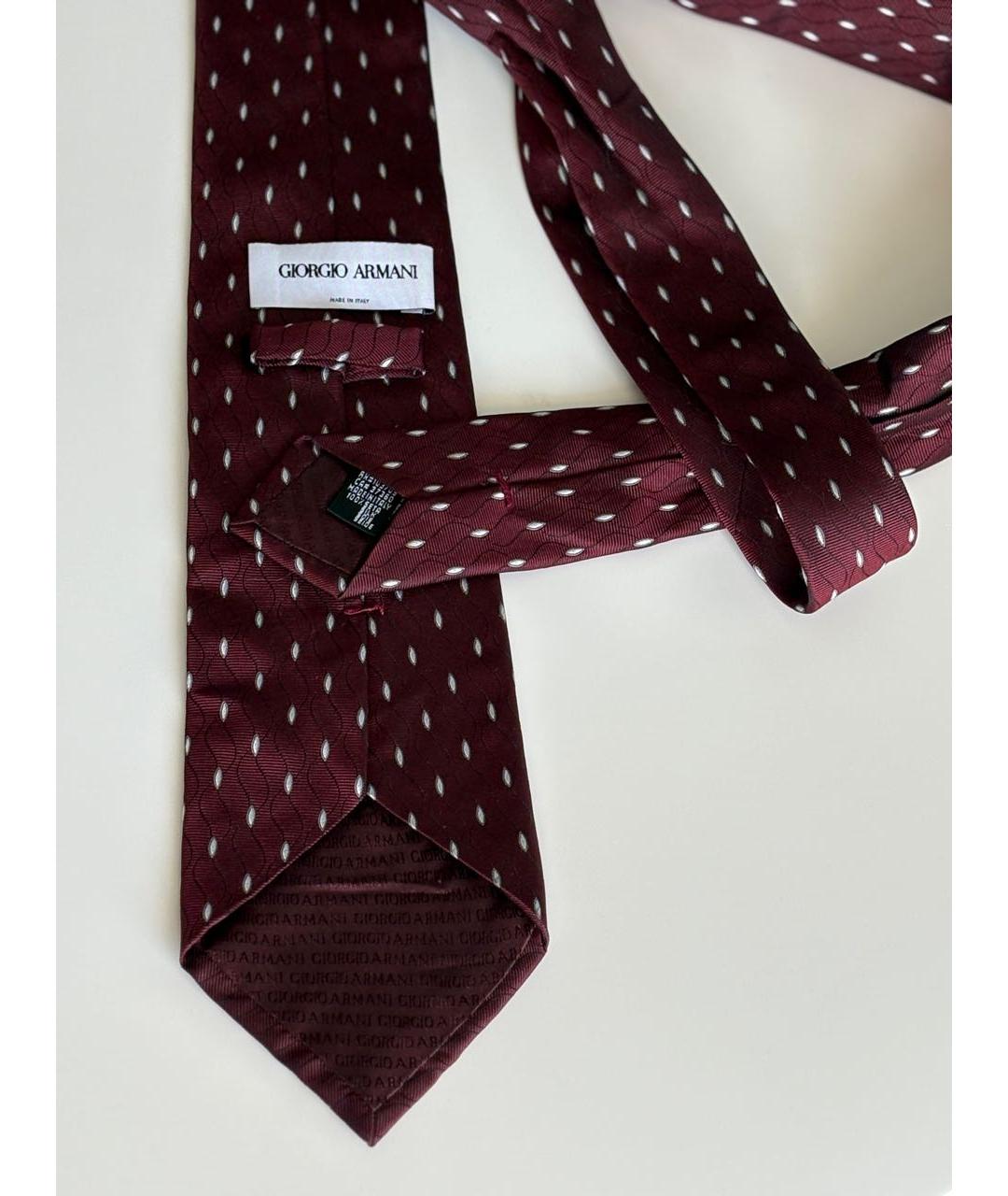 GIORGIO ARMANI Бордовый шелковый галстук, фото 5
