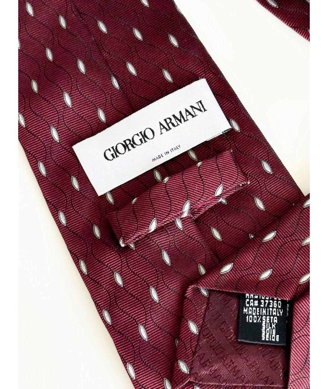 GIORGIO ARMANI Бордовый шелковый галстук, фото 3