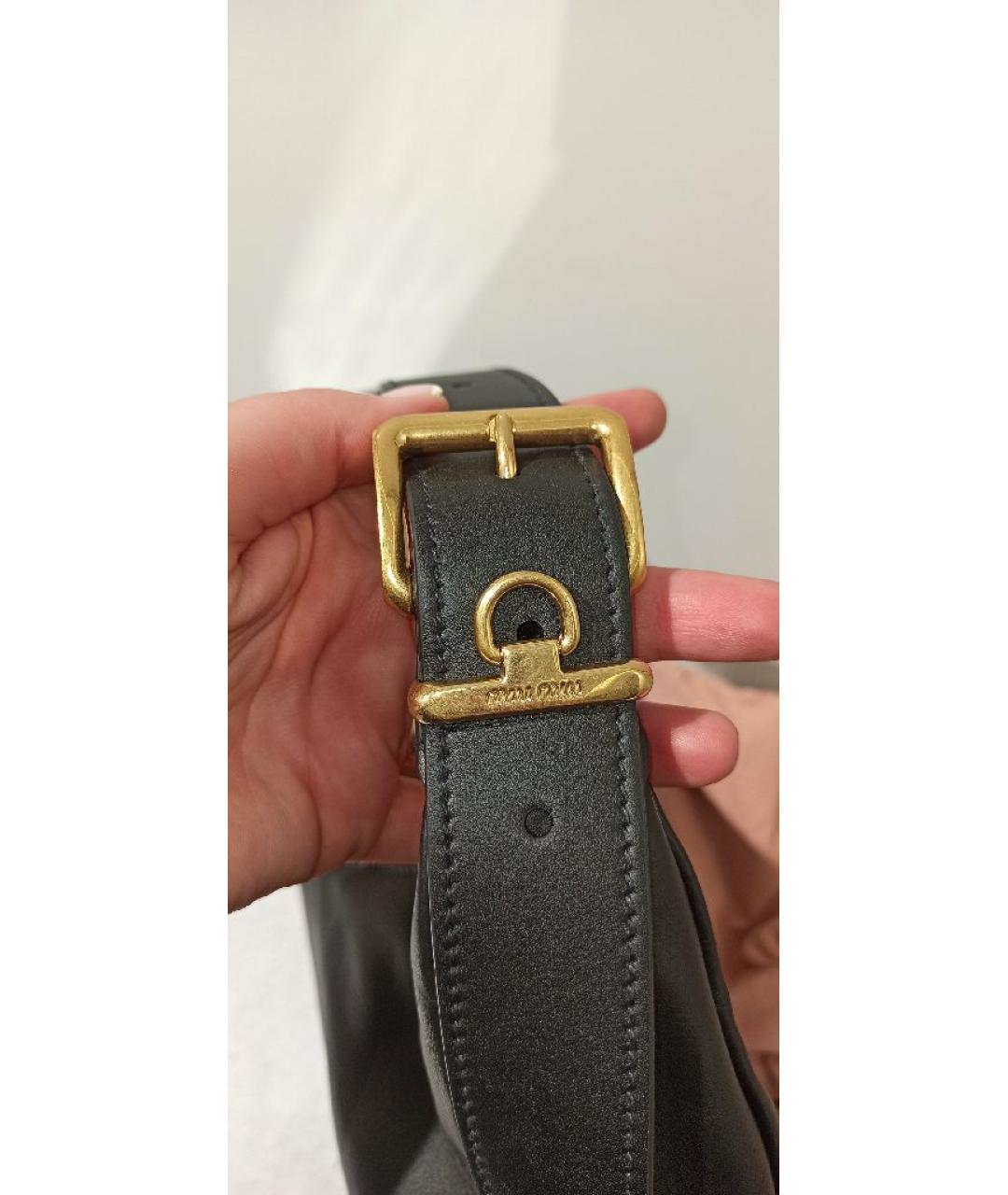 MIU MIU Черная кожаная сумка с короткими ручками, фото 7