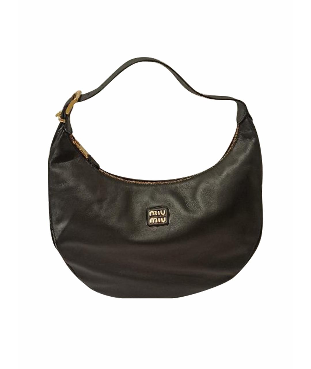 MIU MIU Черная кожаная сумка с короткими ручками, фото 1