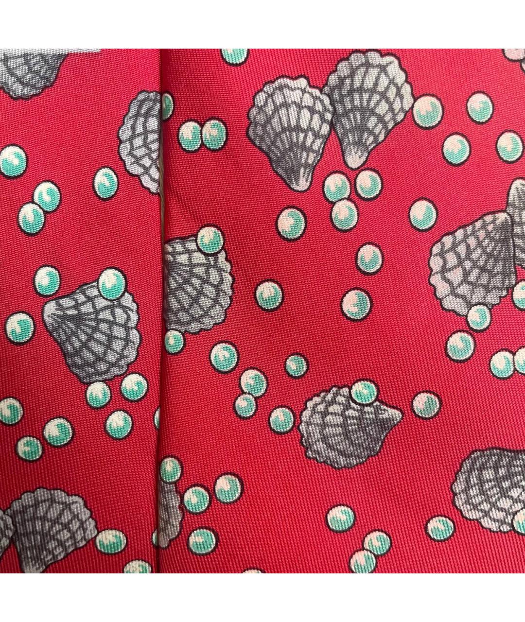 HERMES Красный шелковый галстук, фото 2