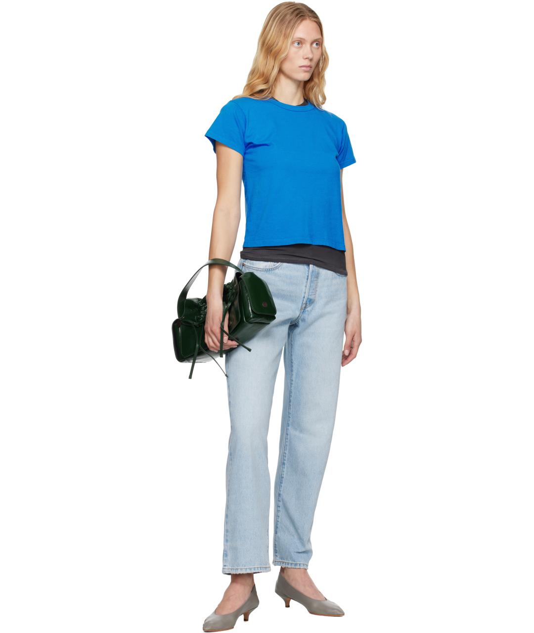 LEVI'S Голубые хлопковые прямые джинсы, фото 7