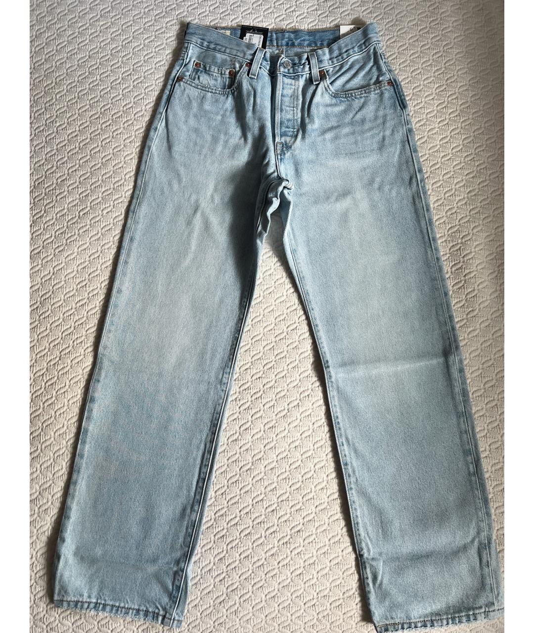 LEVI'S Голубые хлопковые прямые джинсы, фото 10