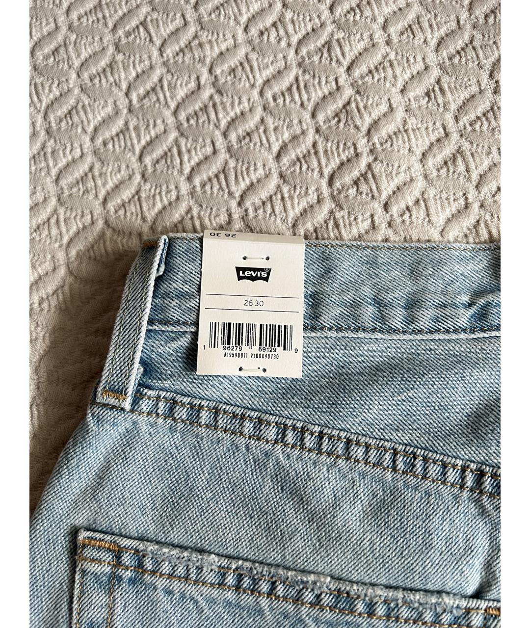 LEVI'S Голубые хлопковые прямые джинсы, фото 4