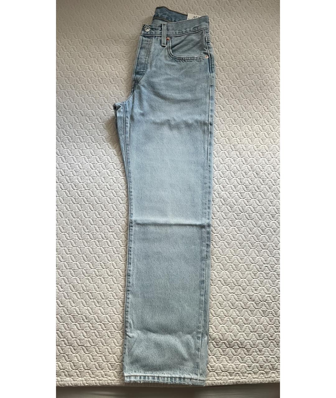 LEVI'S Голубые хлопковые прямые джинсы, фото 3