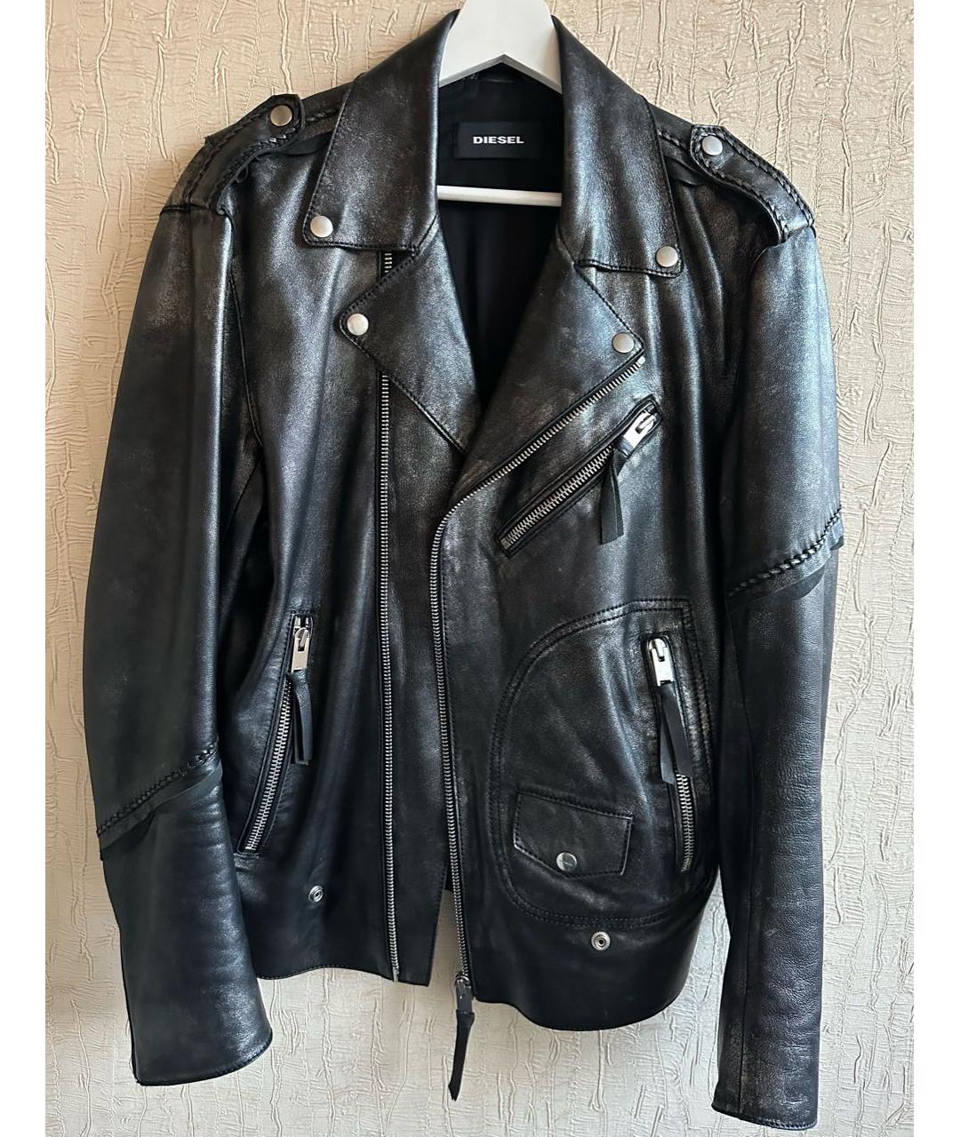 DIESEL Черная кожаная куртка, фото 8