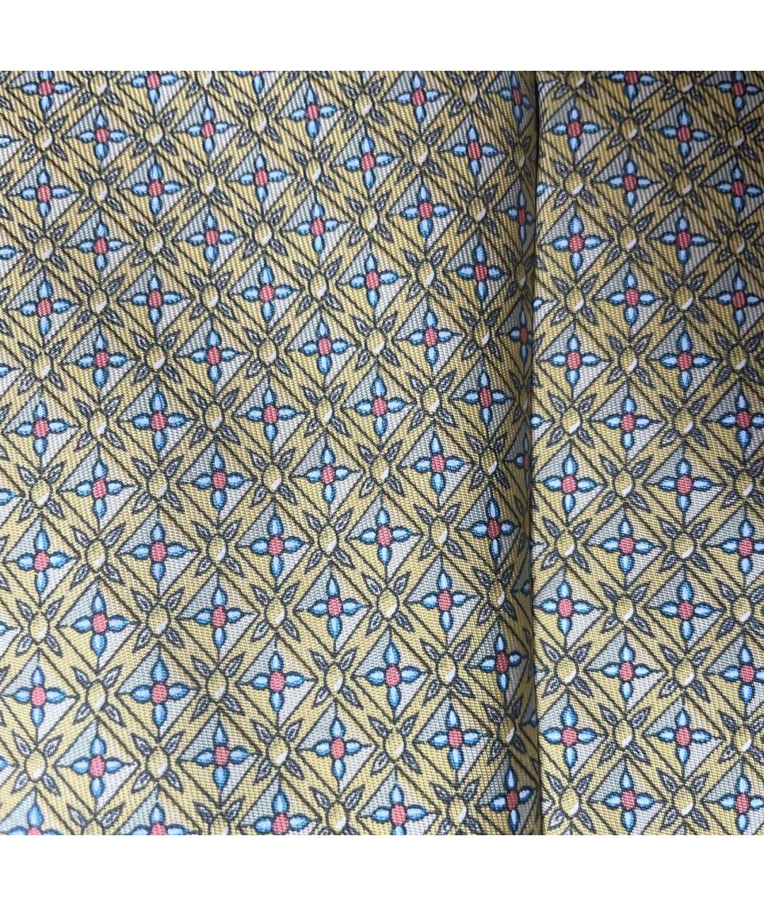 HERMES Желтый шелковый галстук, фото 2