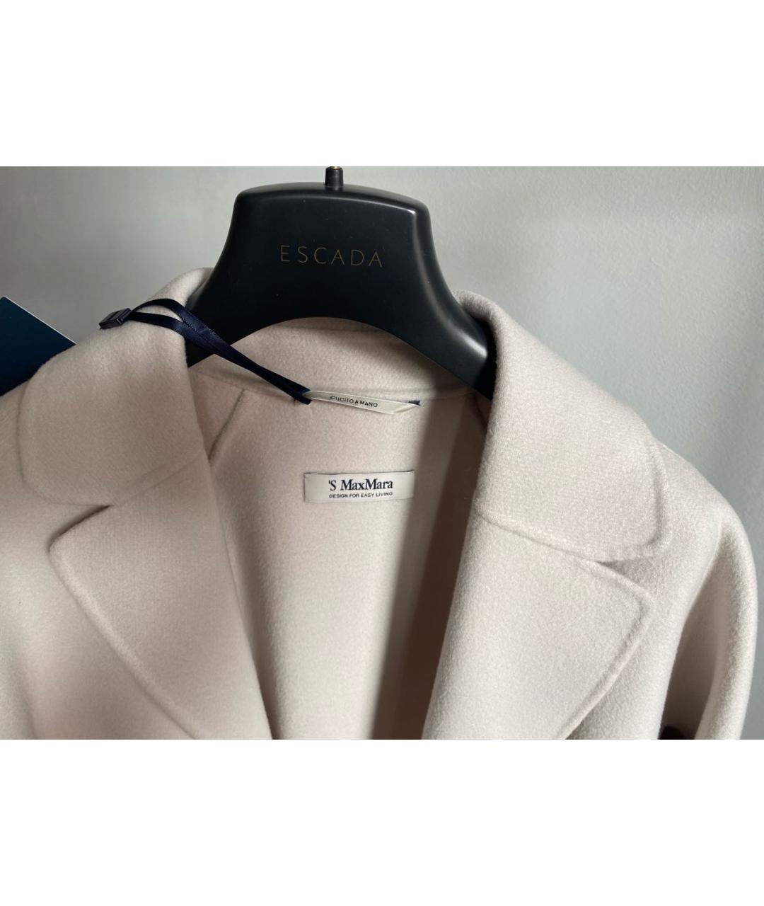 'S MAX MARA Бежевое шерстяное пальто, фото 4