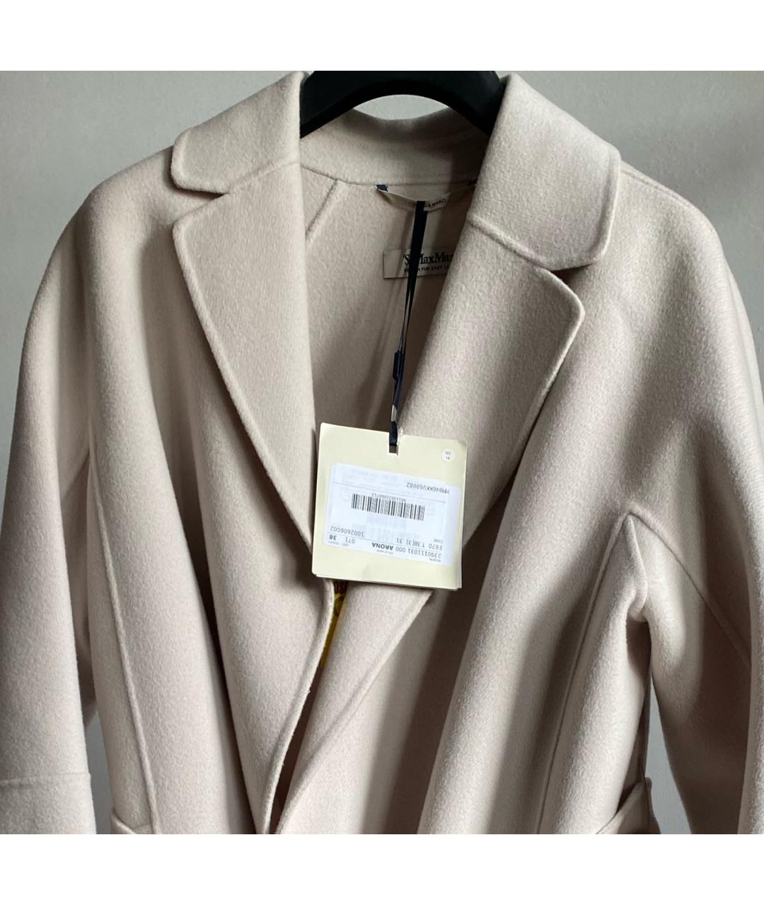 'S MAX MARA Бежевое шерстяное пальто, фото 3