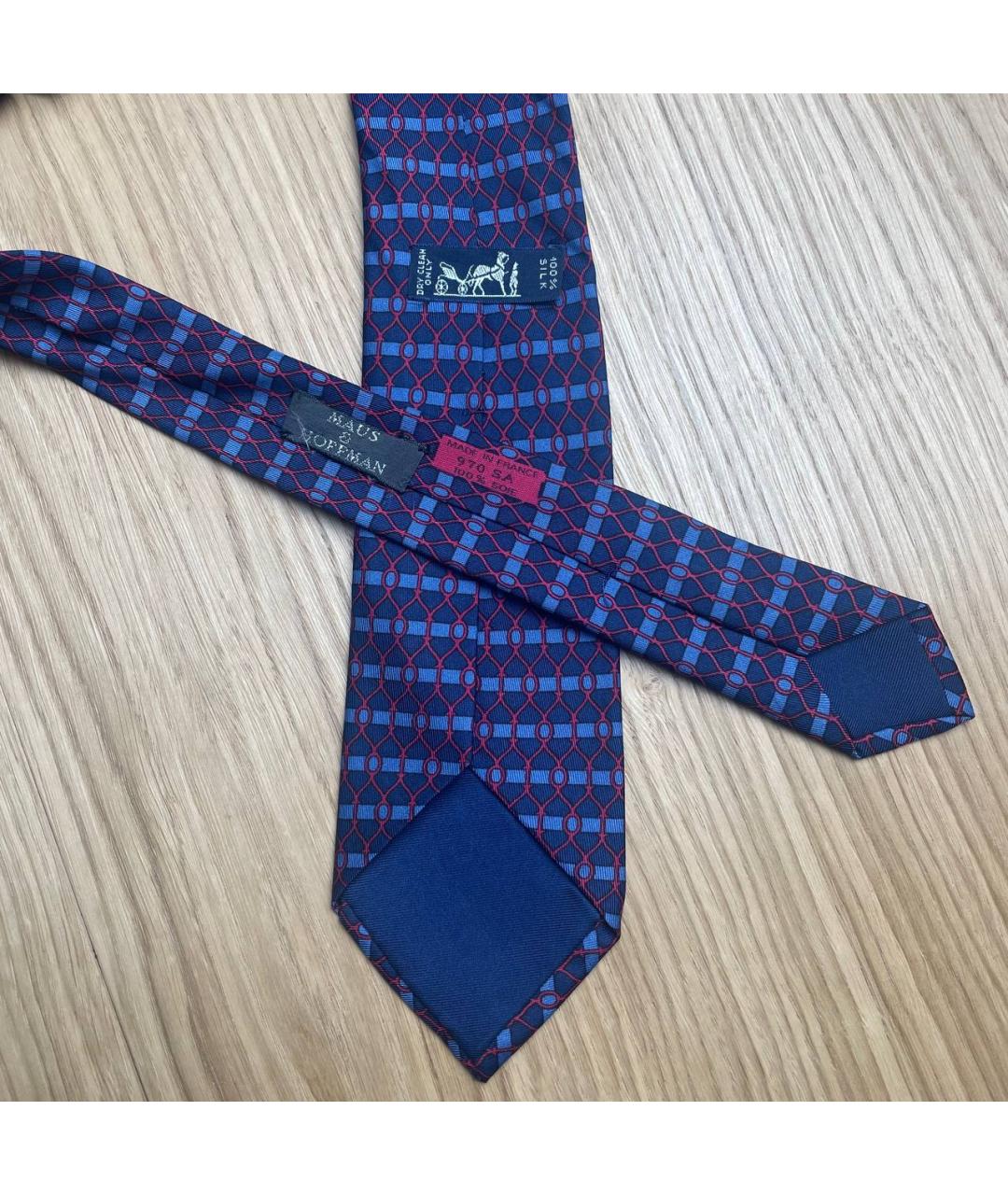 HERMES Синий шелковый галстук, фото 4