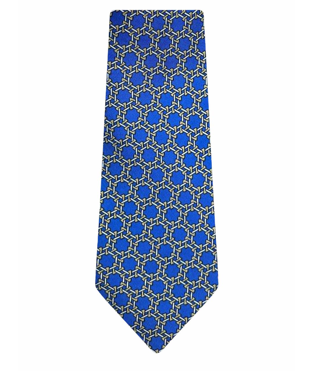 HERMES Синий шелковый галстук, фото 1