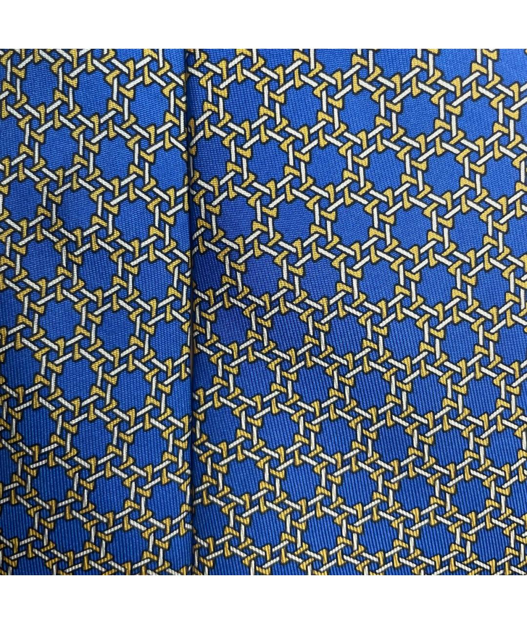 HERMES Синий шелковый галстук, фото 2