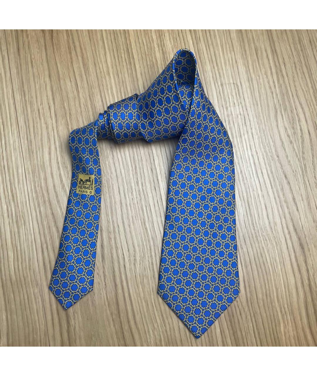 HERMES Синий шелковый галстук, фото 3