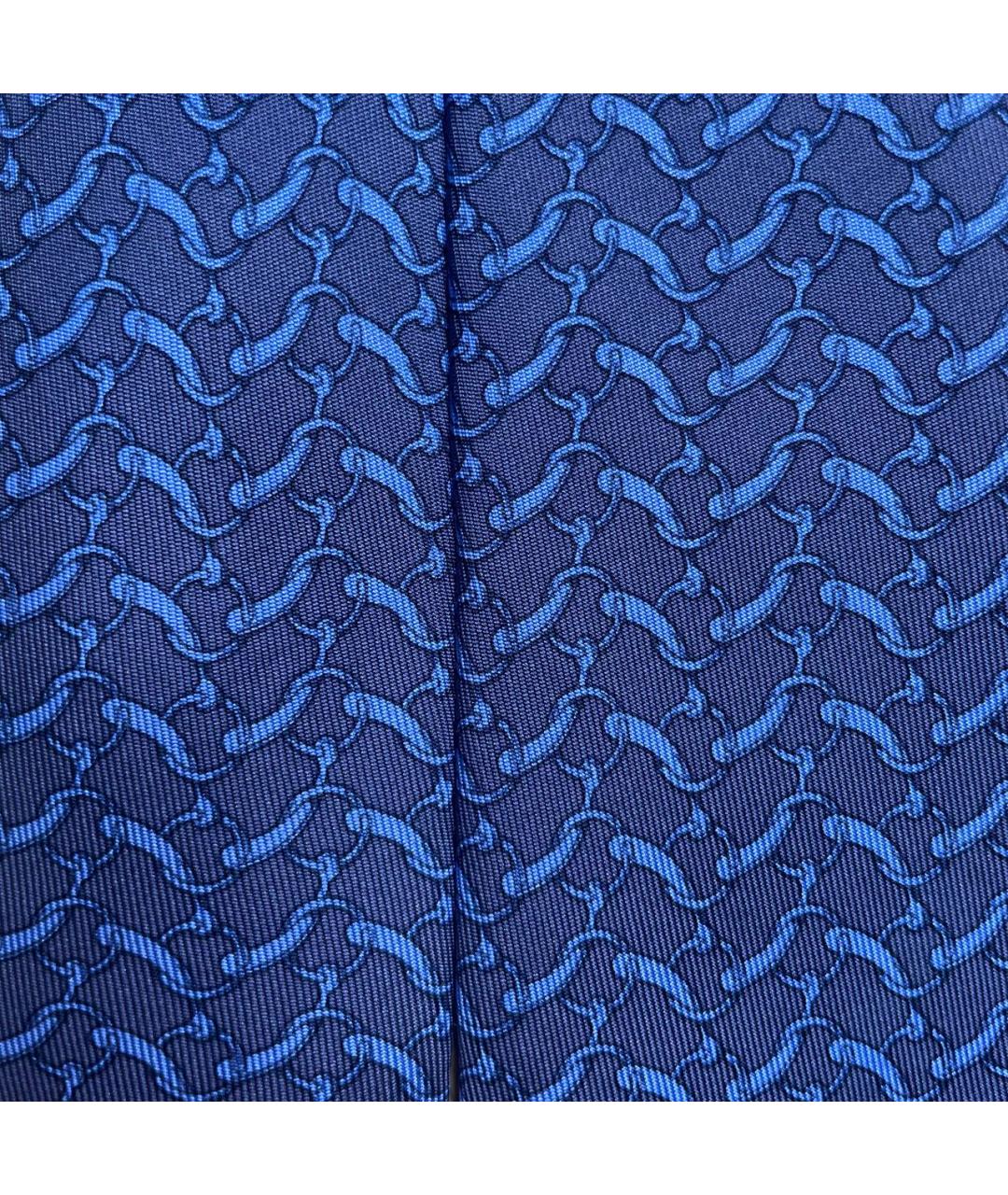 HERMES Синий шелковый галстук, фото 2