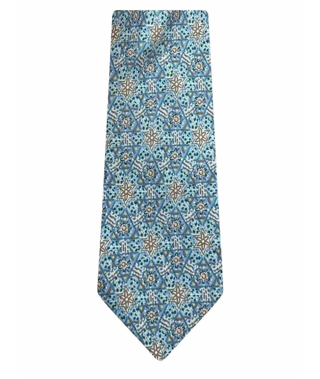 HERMES Голубой шелковый галстук, фото 1